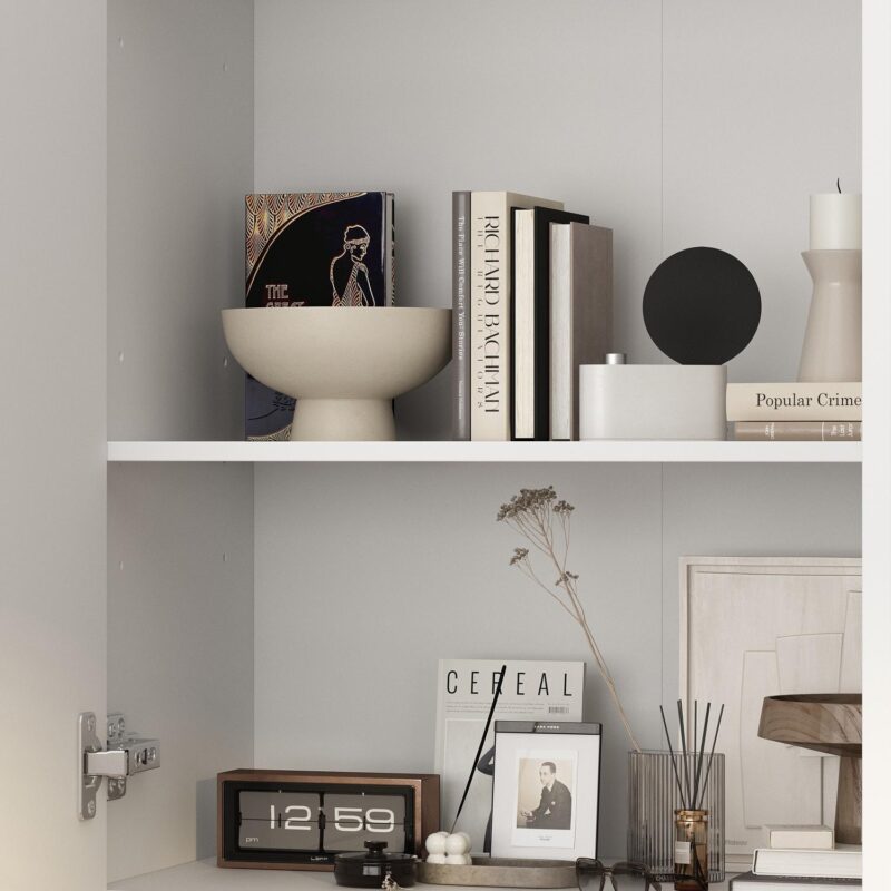 FUFU&GAGA 6 -Shelf White Office Cabinet - Image 8