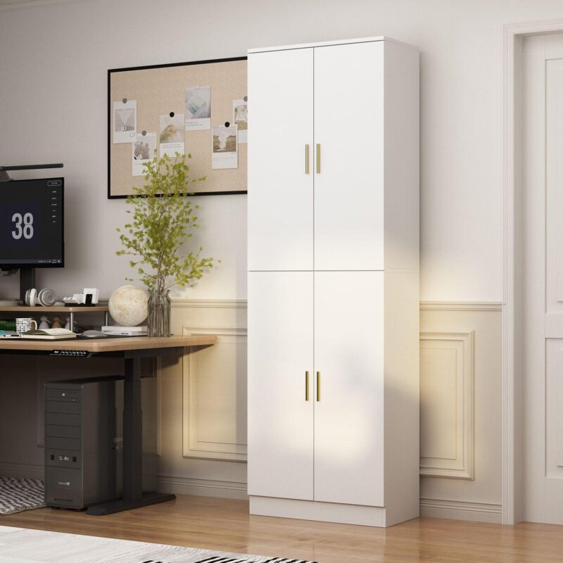 FUFU&GAGA 6 -Shelf White Office Cabinet