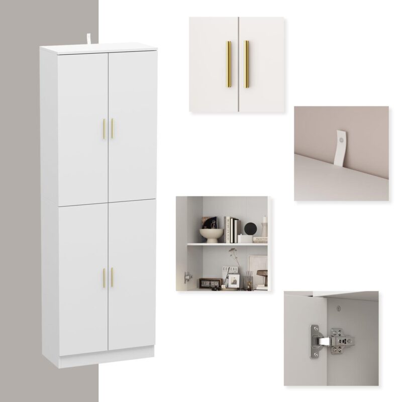 FUFU&GAGA 6 -Shelf White Office Cabinet - Image 12