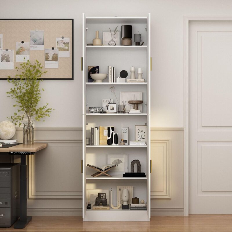 FUFU&GAGA 6 -Shelf White Office Cabinet - Image 2