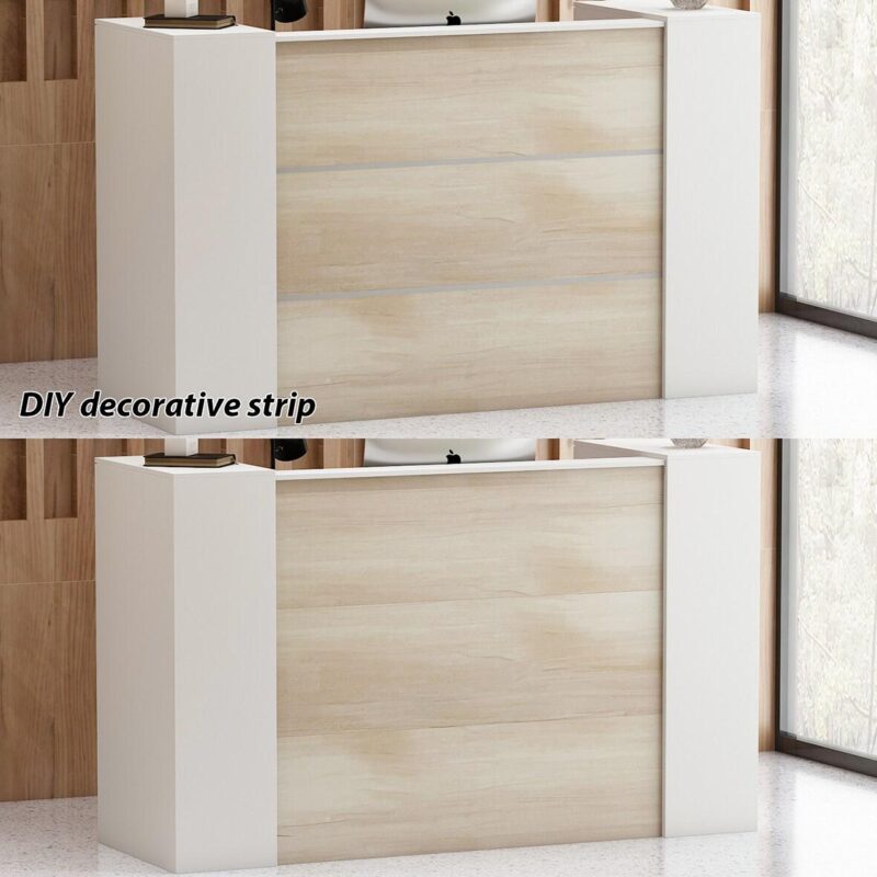 FUFU&GAGA 70.9-Inches Multiple colors/finishes Modern/Contemporary Reception desk Hutch Included - Image 3