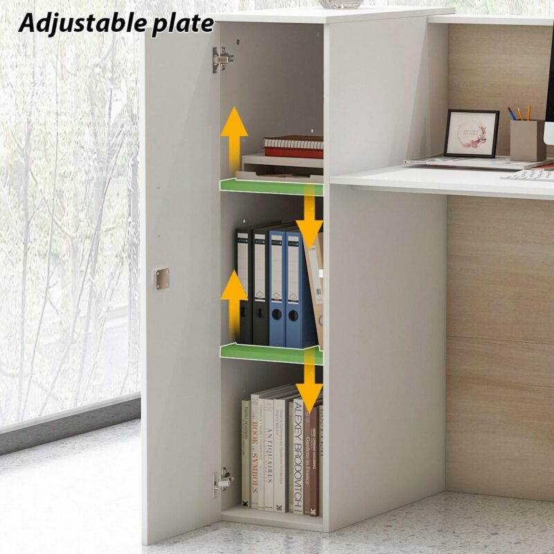 FUFU&GAGA 70.9-Inches Multiple colors/finishes Modern/Contemporary Reception desk Hutch Included - Image 5
