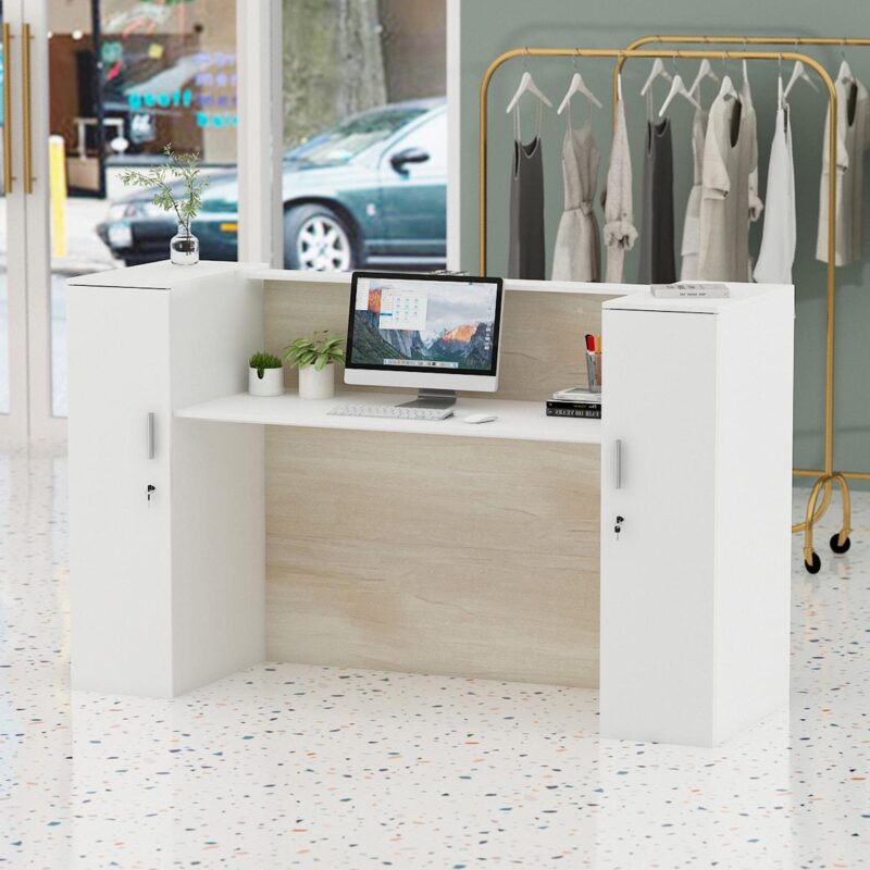 FUFU&GAGA 70.9-Inches Multiple colors/finishes Modern/Contemporary Reception desk Hutch Included