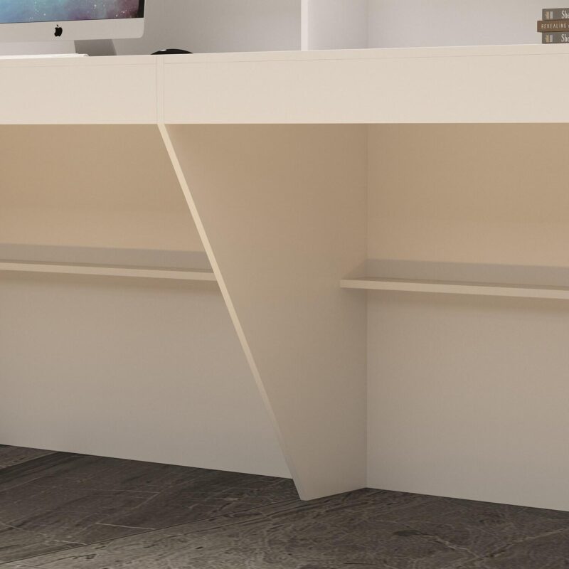 FUFU&GAGA 86.6-Inches White Modern/Contemporary Reception desk Hutch Included - Image 10