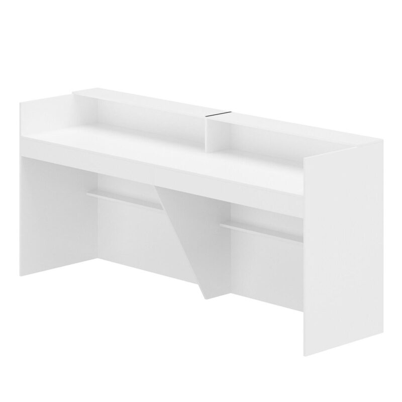FUFU&GAGA 86.6-Inches White Modern/Contemporary Reception desk Hutch Included - Image 4