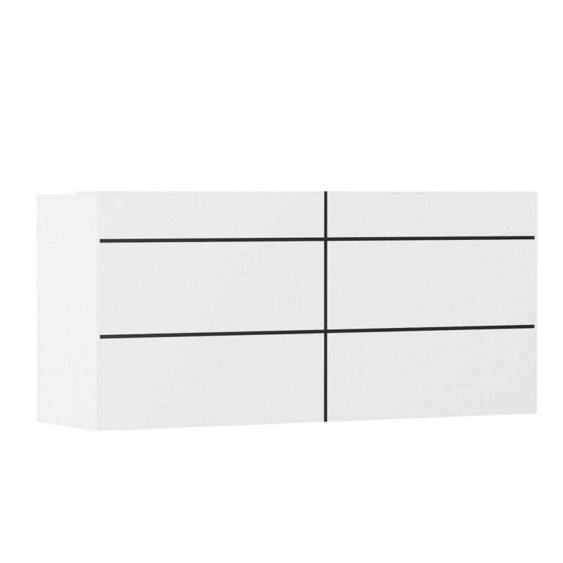 FUFU&GAGA 86.6-Inches White Modern/Contemporary Reception desk Hutch Included - Image 5