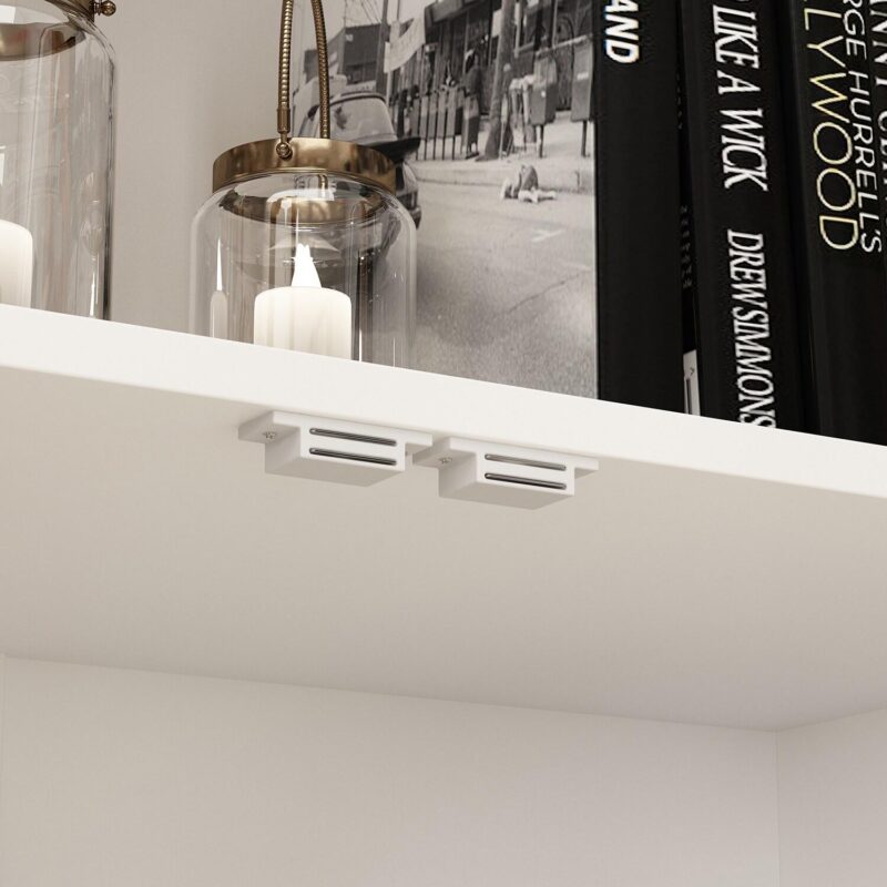 FUFU&GAGA White+Yellow MDF 3 -Shelf Bookcase with Doors ( 31.5-Inches W x 70.9-Inches H x 15.7-Inches D ) Finished - Image 10