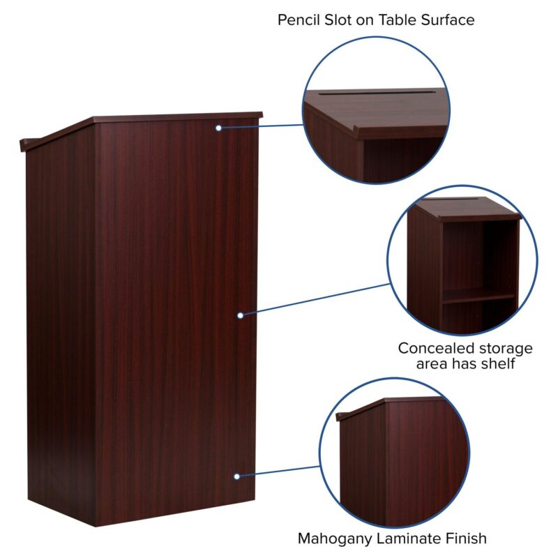 Flash Furniture 23.0-Inches Brown Modern/Contemporary Standing desk - Image 5