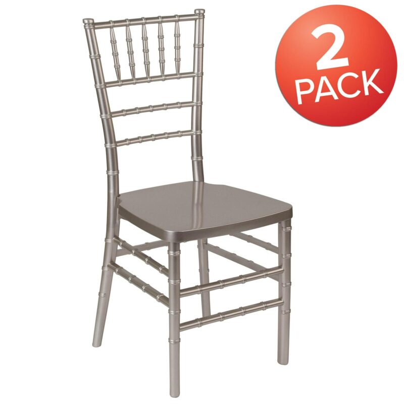Flash Furniture 2 Modern Pewter Accent Chair - Image 2