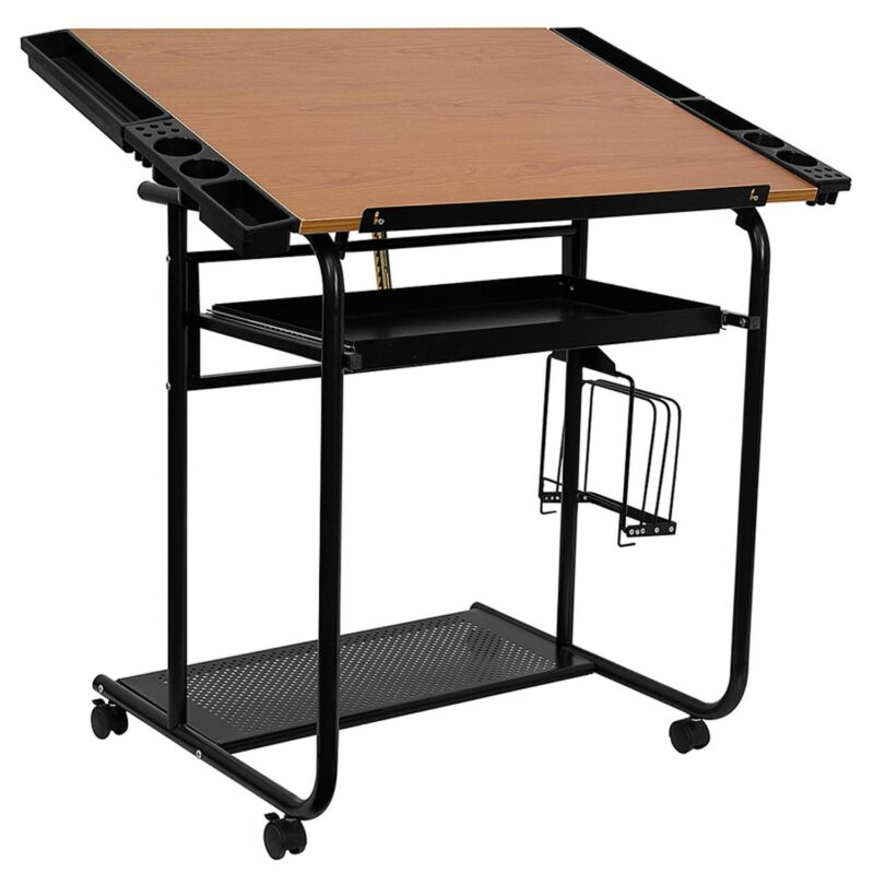 Flash Furniture 35.25-Inches Red Modern/Contemporary Drafting table