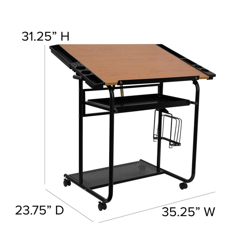 Flash Furniture 35.25-Inches Red Modern/Contemporary Drafting table - Image 4