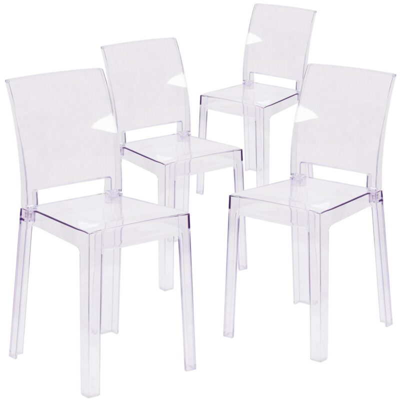 Flash Furniture 4 McKenna Modern Transparent Crystal Accent Chair