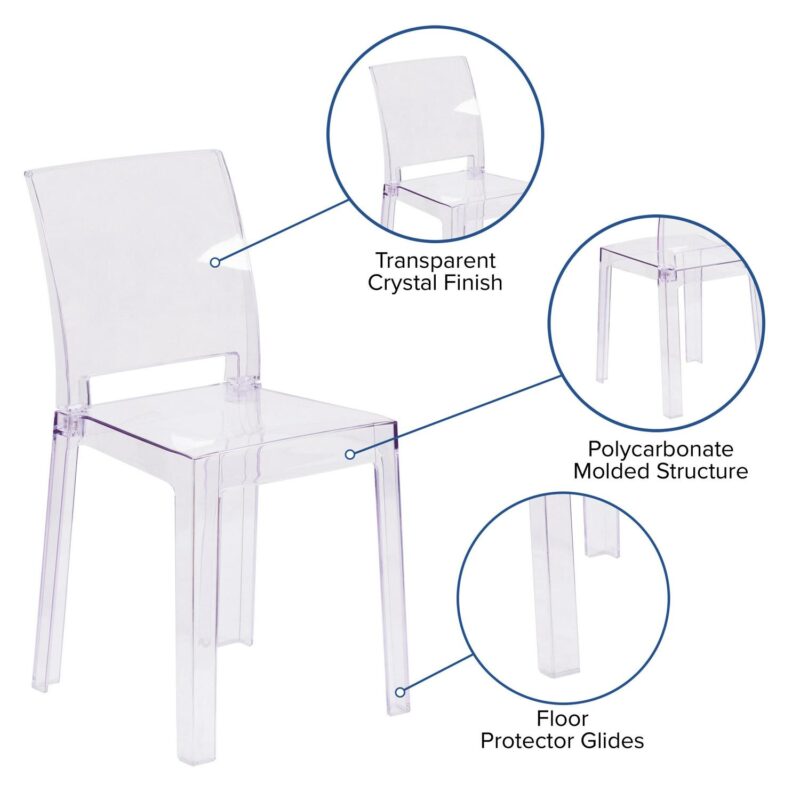 Flash Furniture 4 McKenna Modern Transparent Crystal Accent Chair - Image 4