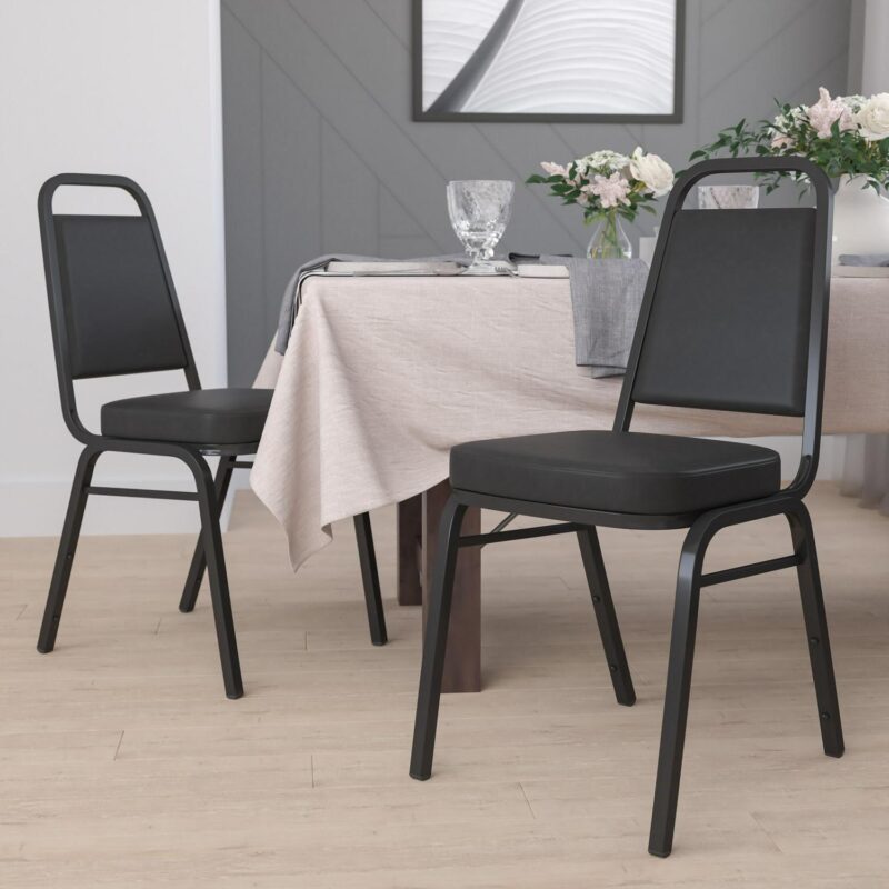 Flash Furniture 4 Modern Black Vinyl/Black Frame Vinyl Accent Chair - Image 4