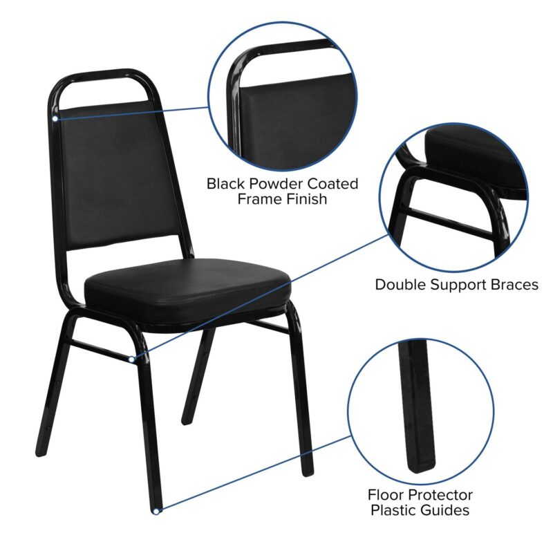 Flash Furniture 4 Modern Black Vinyl/Black Frame Vinyl Accent Chair - Image 9