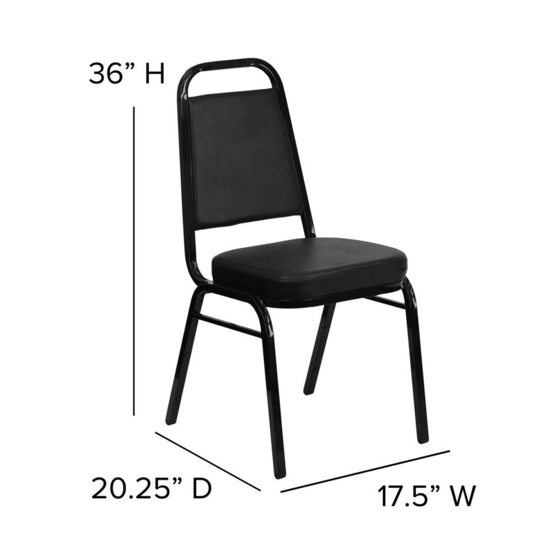 Flash Furniture 4 Modern Black Vinyl/Black Frame Vinyl Accent Chair - Image 5