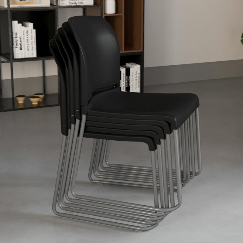 Flash Furniture 5 Hercules Modern Black Plastic Accent Chair - Image 6