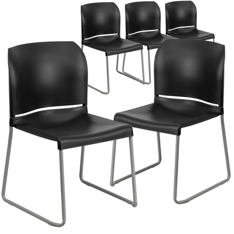 Flash Furniture 5 Hercules Modern Black Plastic Accent Chair