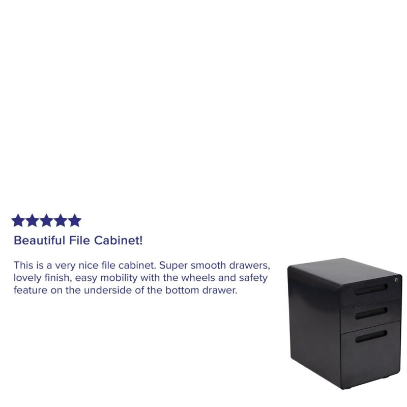 Flash Furniture Black 3 -Drawer 16-Inches File Cabinet - Image 4