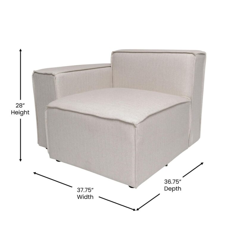 Flash Furniture Bridgetown Modern Cream Accent Chair - Image 6