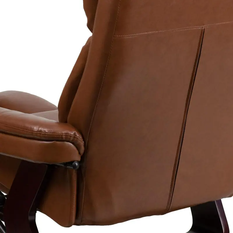 Flash Furniture Brown Vintage Faux leather Upholstered Swivel Recliner with Ottoman Set - Image 9