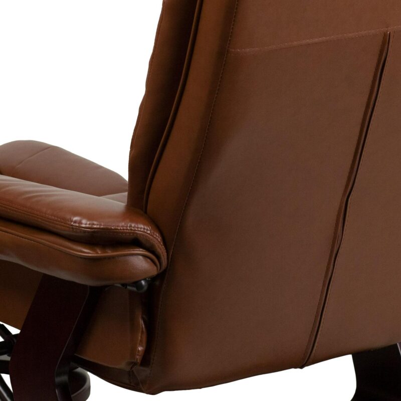 Flash Furniture Brown Vintage Faux leather Upholstered Swivel Recliner with Ottoman Set - Image 9