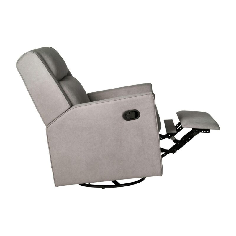 Flash Furniture Cash Light Gray Polyester Upholstered Swivel Recliner - Image 13