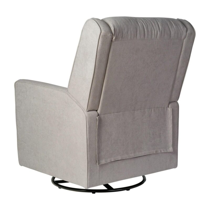 Flash Furniture Cash Light Gray Polyester Upholstered Swivel Recliner - Image 8