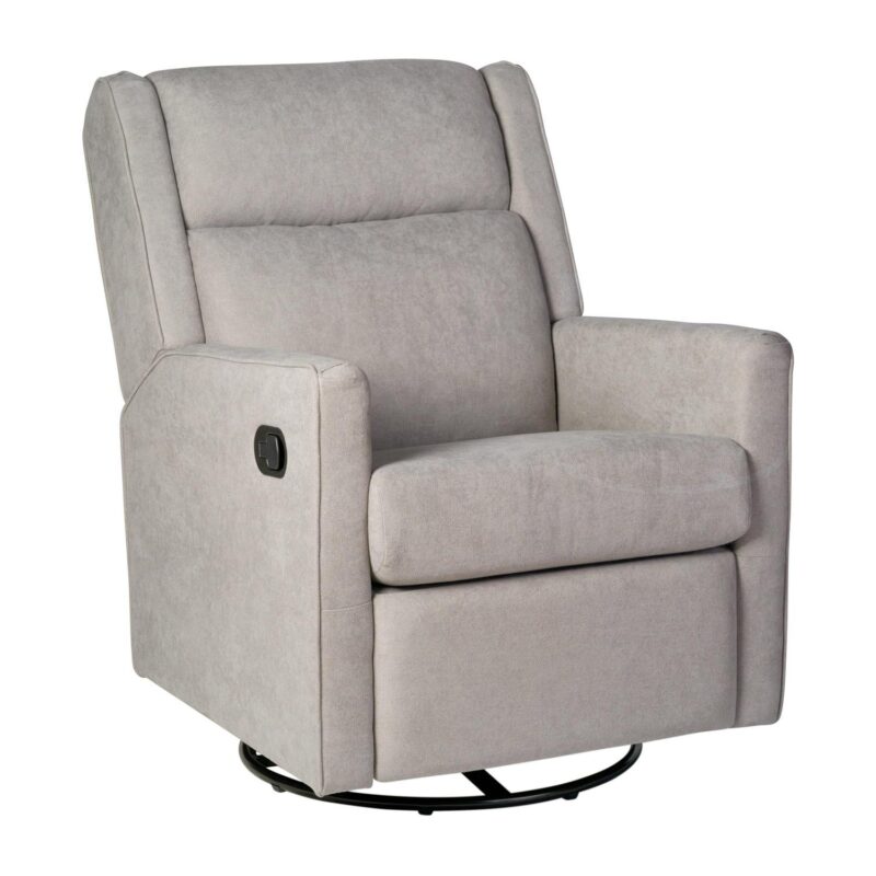 Flash Furniture Cash Light Gray Polyester Upholstered Swivel Recliner