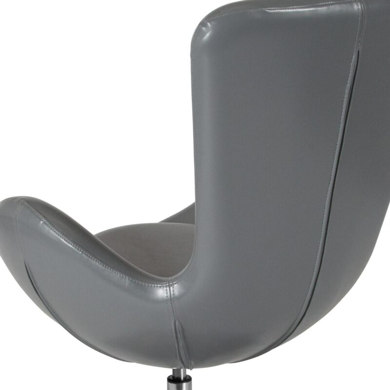 Flash Furniture Egg Modern Gray Leather Faux leather Swivel Accent Chair - Image 9