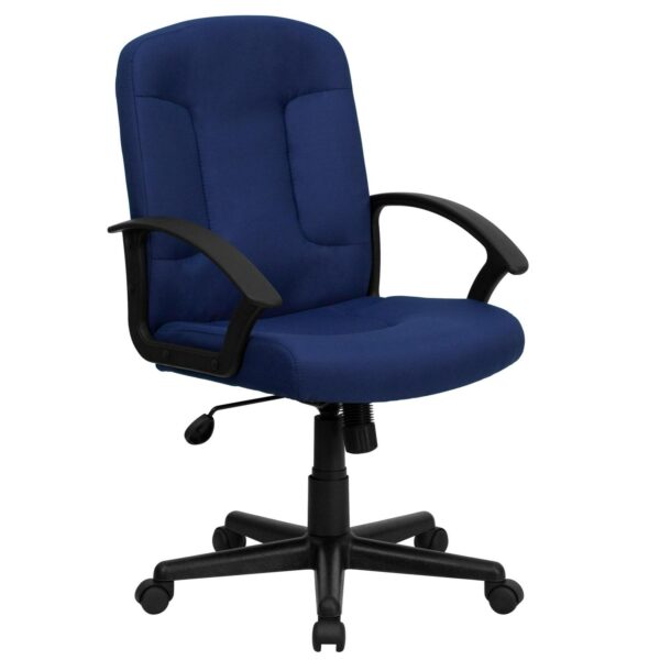 Flash Furniture Garver Navy Contemporary Adjustable Height Swivel Fabric Executive Chair