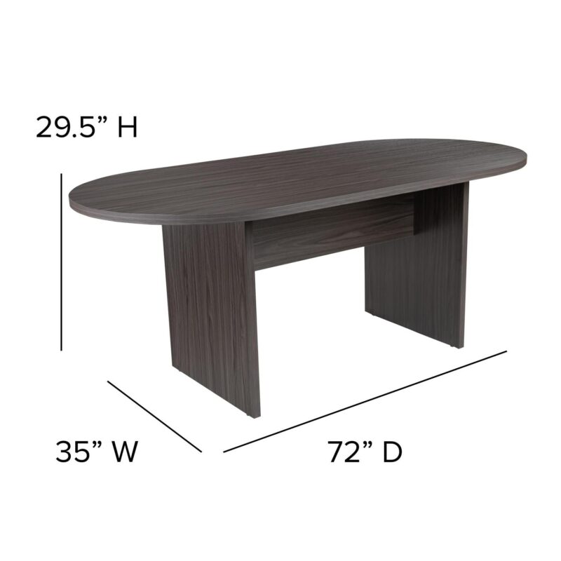 Flash Furniture Gray 6 -Person Conference table ( 35-in W x 29.5-in H ) - Image 6