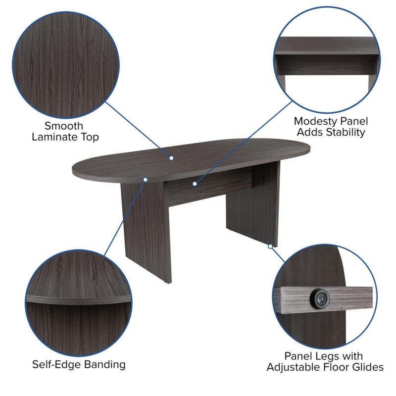 Flash Furniture Gray 6 -Person Conference table ( 35-in W x 29.5-in H ) - Image 5