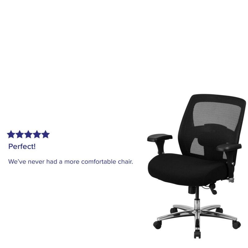 Flash Furniture HERCULES Black Contemporary Adjustable Height Swivel Fabric Desk Chair - Image 6