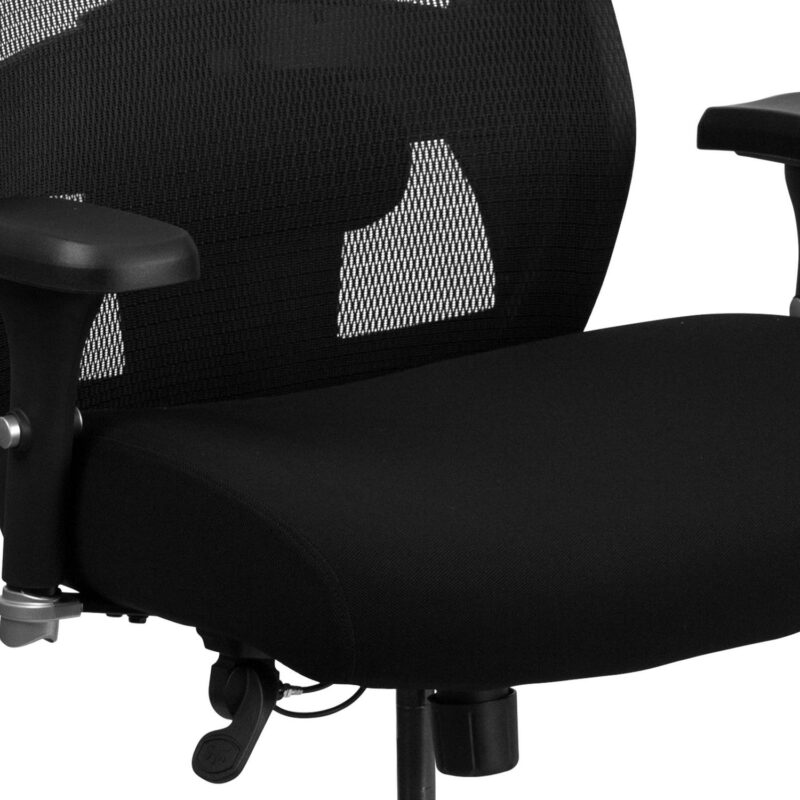 Flash Furniture HERCULES Black Contemporary Adjustable Height Swivel Fabric Desk Chair - Image 12