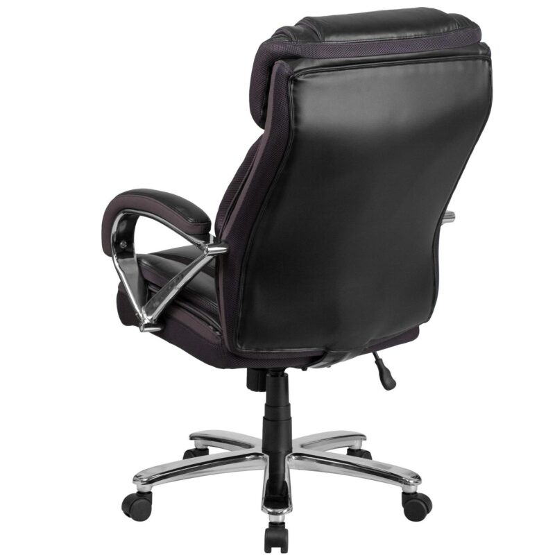 Flash Furniture HERCULES Black Contemporary Adjustable Height Swivel Faux Leather Desk Chair - Image 12