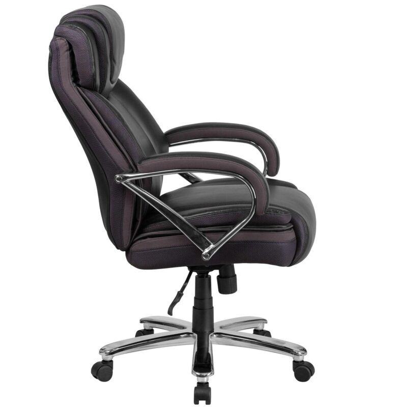 Flash Furniture HERCULES Black Contemporary Adjustable Height Swivel Faux Leather Desk Chair - Image 13