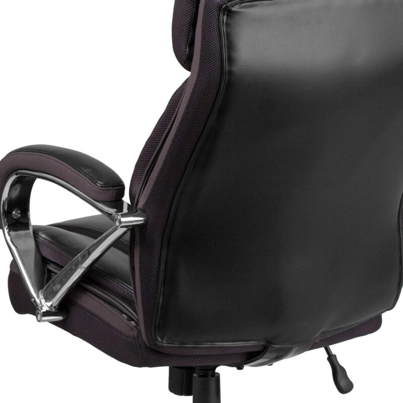 Flash Furniture HERCULES Black Contemporary Adjustable Height Swivel Faux Leather Desk Chair - Image 15
