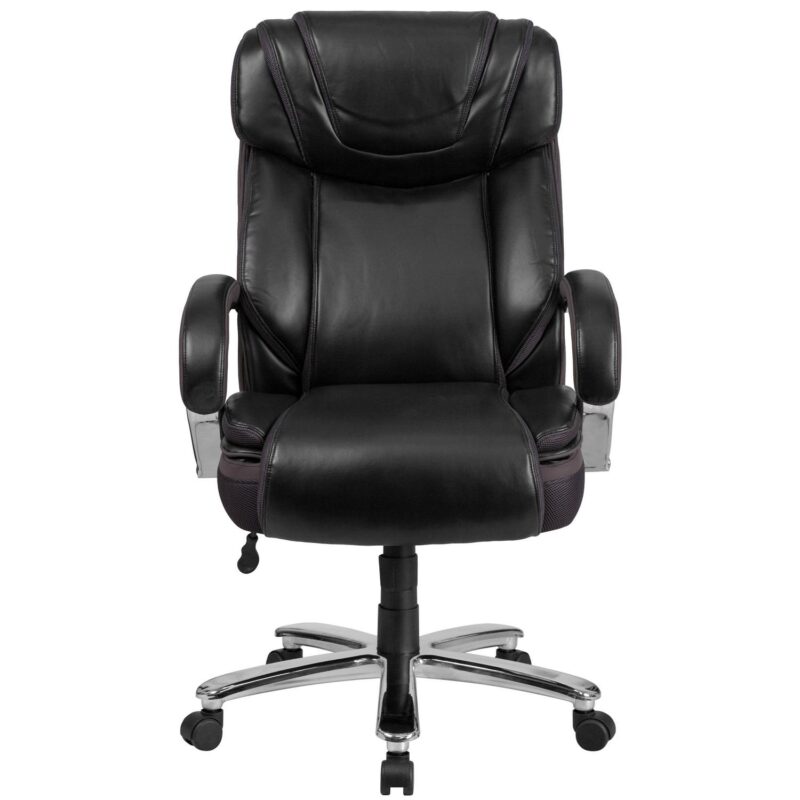 Flash Furniture HERCULES Black Contemporary Adjustable Height Swivel Faux Leather Desk Chair - Image 14