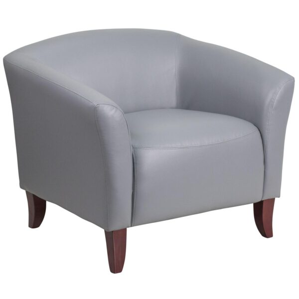 Flash Furniture HERCULES Imperial Series Modern Gray Faux leather Accent Chair
