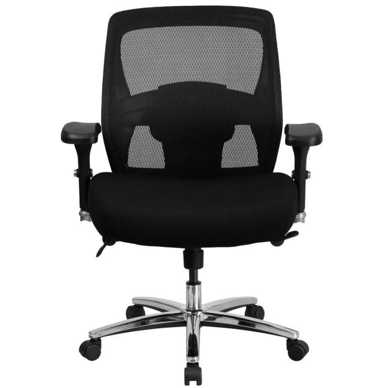 Flash Furniture HERCULES Black Contemporary Adjustable Height Swivel Fabric Desk Chair - Image 2