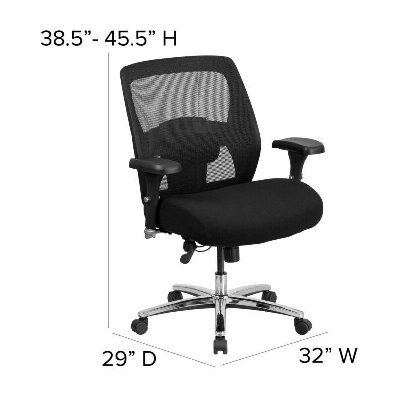 Flash Furniture HERCULES Black Contemporary Adjustable Height Swivel Fabric Desk Chair - Image 8