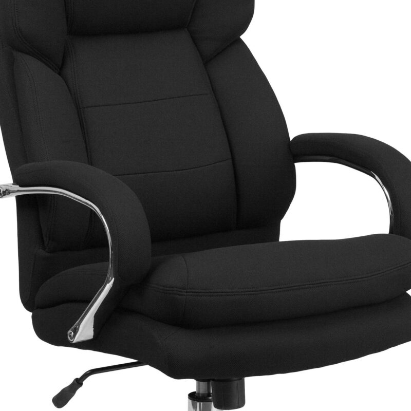 Flash Furniture HERCULES Black Fabric Contemporary Adjustable Height Swivel Fabric Desk Chair - Image 12