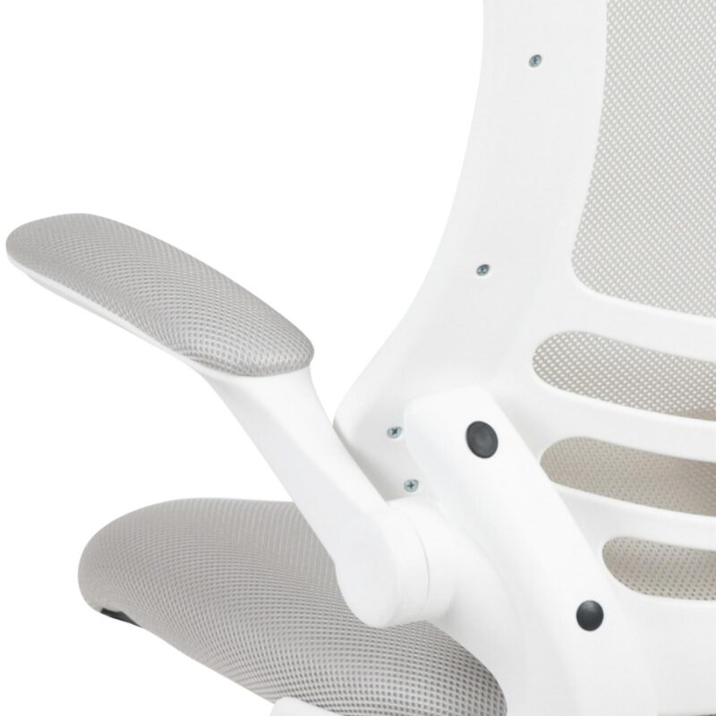 Flash Furniture Kelista Light Gray Mesh/White Frame Contemporary Adjustable Height Swivel Mesh Task Chair - Image 14