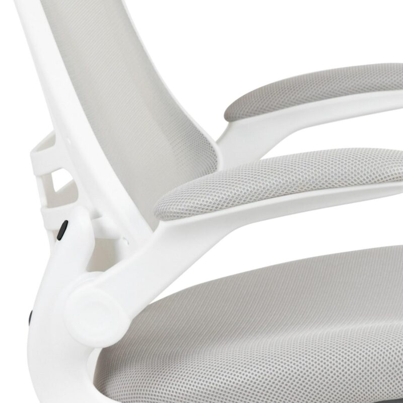Flash Furniture Kelista Light Gray Mesh/White Frame Contemporary Adjustable Height Swivel Mesh Task Chair - Image 10