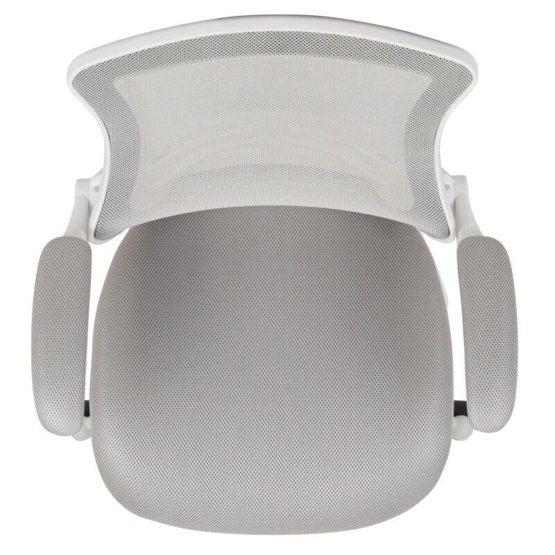 Flash Furniture Kelista Light Gray Mesh/White Frame Contemporary Adjustable Height Swivel Mesh Task Chair - Image 12