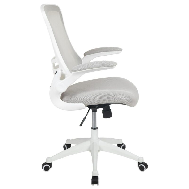 Flash Furniture Kelista Light Gray Mesh/White Frame Contemporary Adjustable Height Swivel Mesh Task Chair - Image 11
