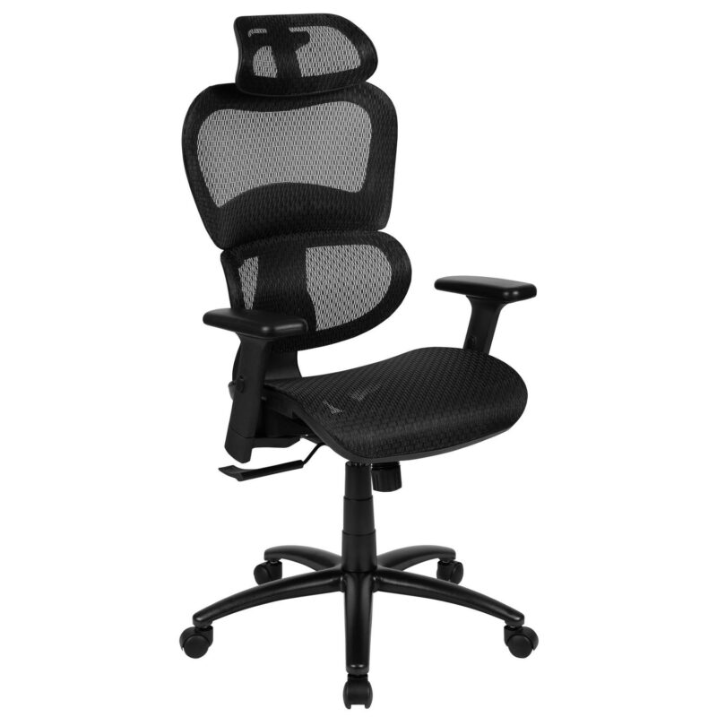 Flash Furniture LO Black Contemporary Adjustable Height Swivel Mesh Desk Chair