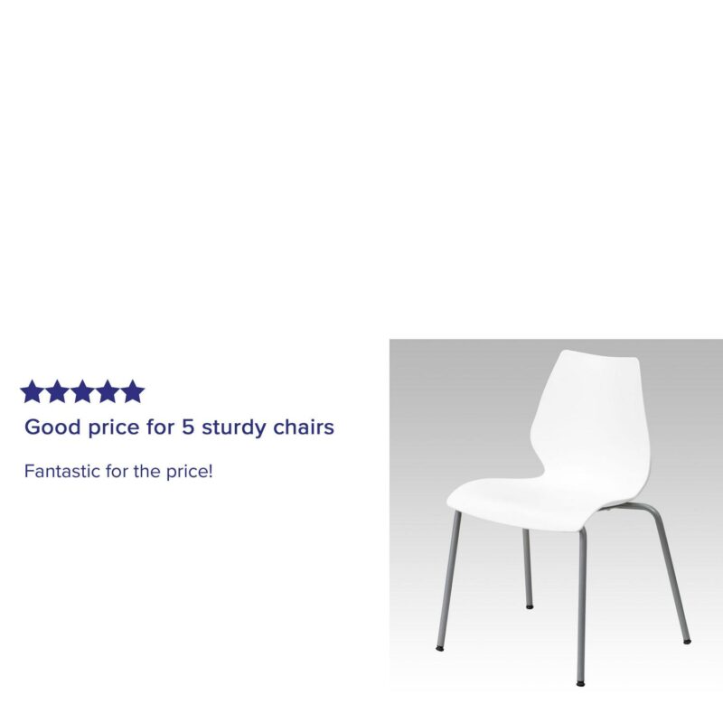 Flash Furniture Modern White Accent Chair - Image 12
