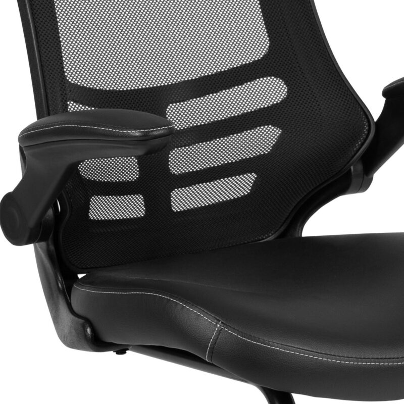 Flash Furniture Modern Black LeatherSoft Mesh Accent Chair - Image 11